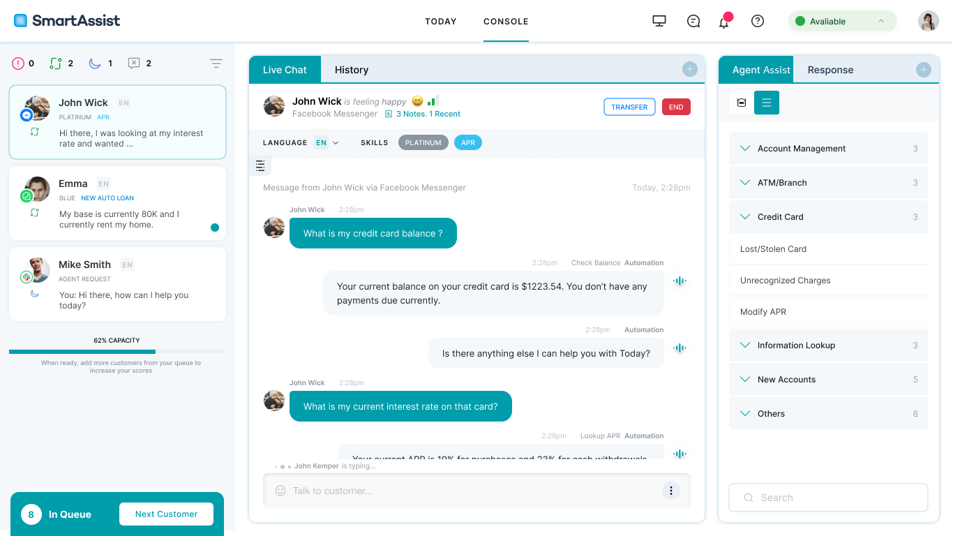 SmartAssist One Desktop Live Chat